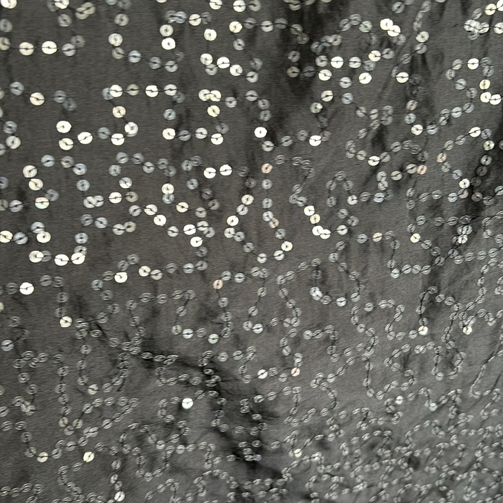 Chan Luu Black Sequin Shimmer 100% Silk Sleeveless Tank Top - Picture 3 of 7
